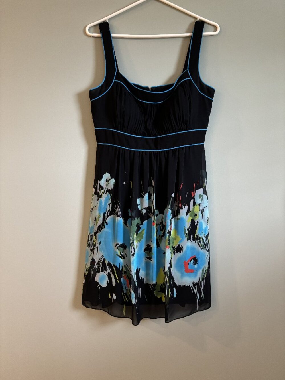 Ladies black and turquoise summer dress